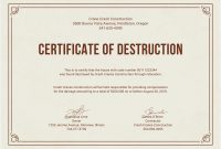 Certificate Of Destruction Template Stunning Word Frightening with Hard Drive Destruction Certificate Template