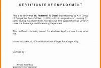 Certificate Of Employment Template Ideas Example In Hotel Sample inside Certificate Of Service Template Free
