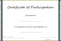 Certificate Of Participation Format Pdf Great Certificate within Certificate Of Participation Template Pdf