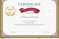 Certificate Of Participation Template In Sport Theme Stock Vector in Certification Of Participation Free Template