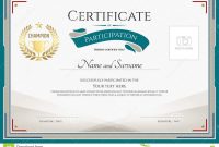 Certificate Of Participation Template With Green Broder Gold Tr with Participation Certificate Templates Free Download