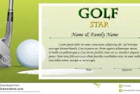 Certificate Template For Golf Star With Green Background Stock intended for Golf Certificate Template Free