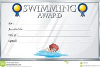 Certificate Template For Swimming Award Stock Vector  Illustration in Swimming Award Certificate Template