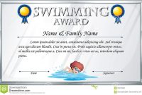 Certificate Template For Swimming Award Stock Vector  Illustration with Free Swimming Certificate Templates