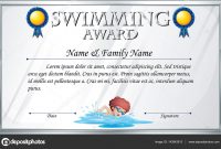 Certificate Template For Swimming Award — Stock Vector throughout Swimming Award Certificate Template