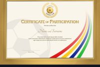 Certificate Template In Football Sport Color Vector Image pertaining to Football Certificate Template