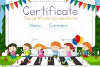 Certificate Template With Children Crossing Road Background Stock inside Crossing The Line Certificate Template