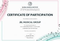 Certificate Templates Certificate Of Participation Format Of with regard to Choir Certificate Template