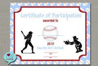 Certificate Templates Girls Softball Baseball T Ball Award pertaining to Free Softball Certificate Templates