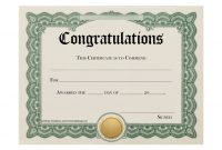 Certificate Templates  Stunning Certificate And Award Template intended for Congratulations Certificate Word Template