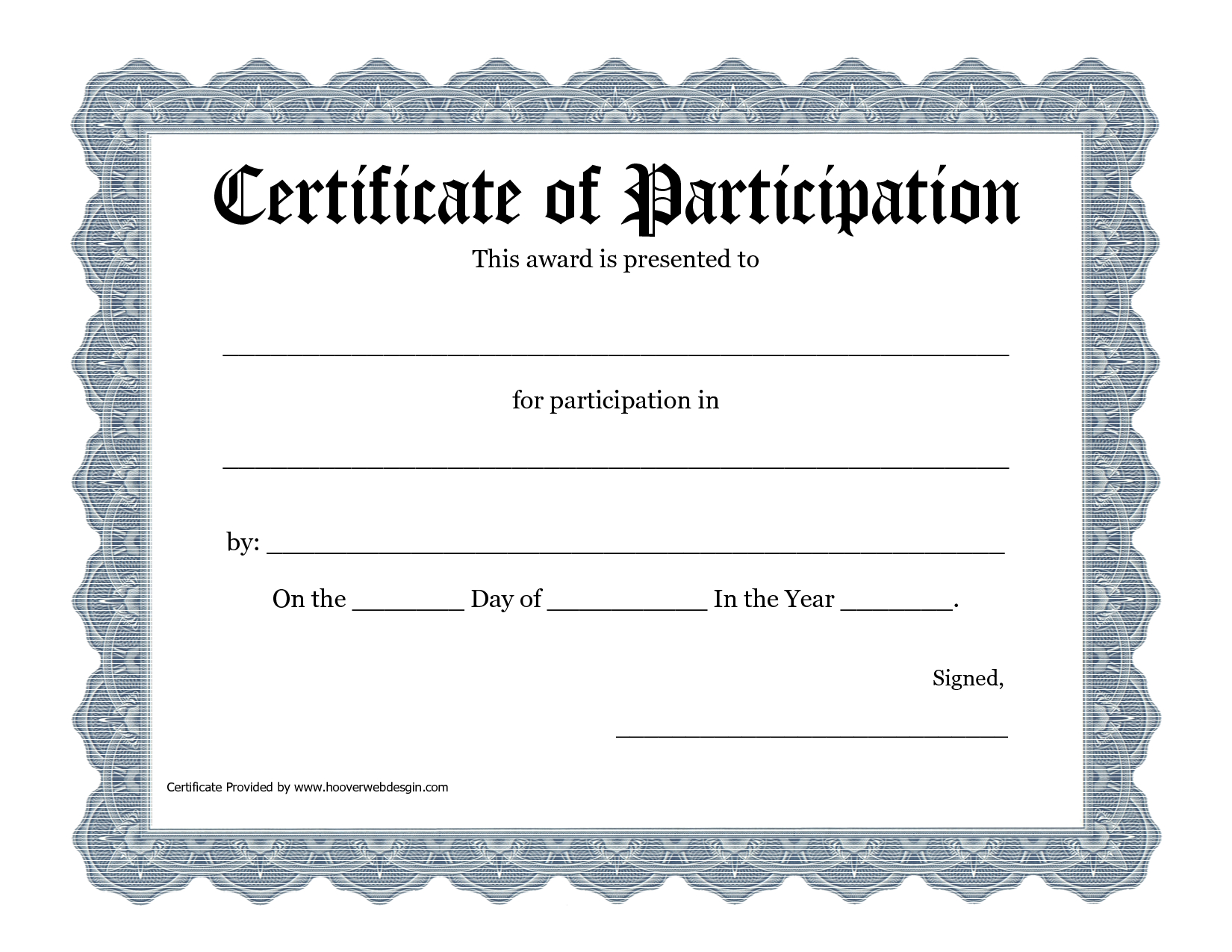 Certificateofparticipationtemplatepdf with regard to Certificate Of Participation Template Pdf