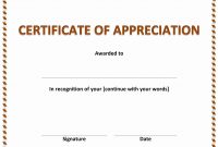 Certificates Of Appreciation Templates Printable Certificate with Free Funny Certificate Templates For Word