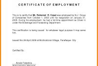 Certification Employment Letter Sample Job Letteres Certificate in Sample Certificate Employment Template