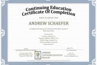 Ceu Certificate Of Completion Template Sample throughout Continuing Education Certificate Template