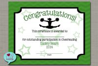 Cheerleading Cheer Award Certificate Dance Gymnastics Award  Etsy with Gymnastics Certificate Template