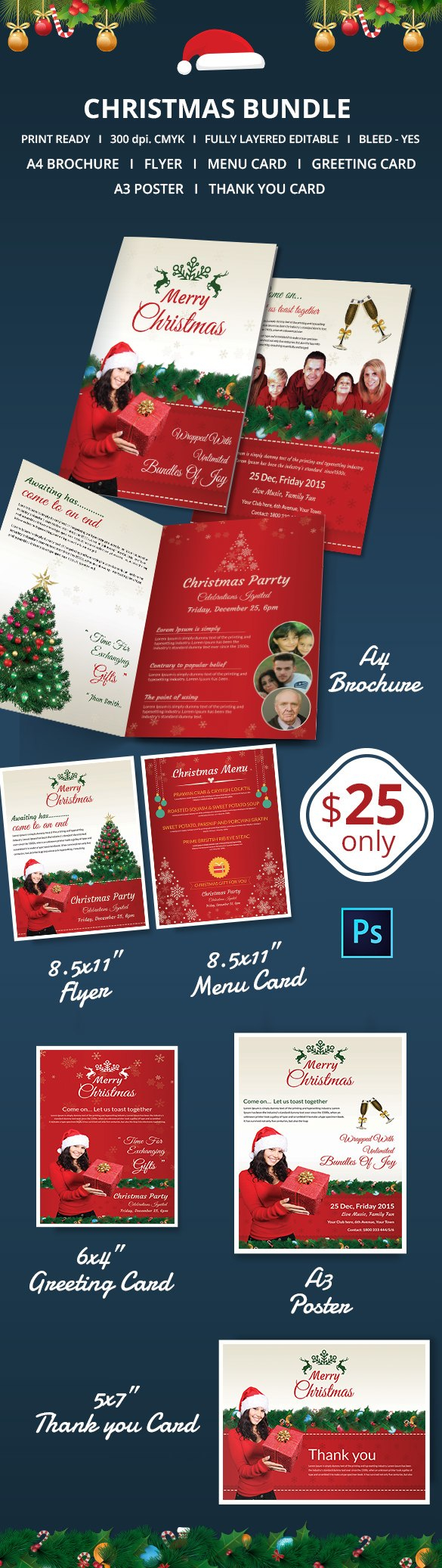 Christmas Brochures Templates  Psd Word Publisher Apple pertaining to Christmas Brochure Templates Free