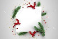 Christmas Greeting Card Template Realistic Red Reindeer Ornaments within Christmas Note Card Templates