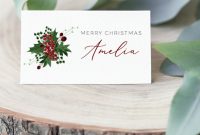 Christmas Place Cards Holiday Name Cards Editable Escort Cards  Etsy with Christmas Table Place Cards Template