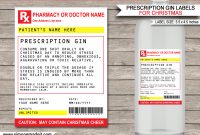 Christmas Prescription Gin Labels Template  Kris Kringle Secret inside Secret Santa Label Template