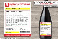 Christmas Prescription Wine Bottle Labels Template Secret Santa Gag with Secret Santa Label Template