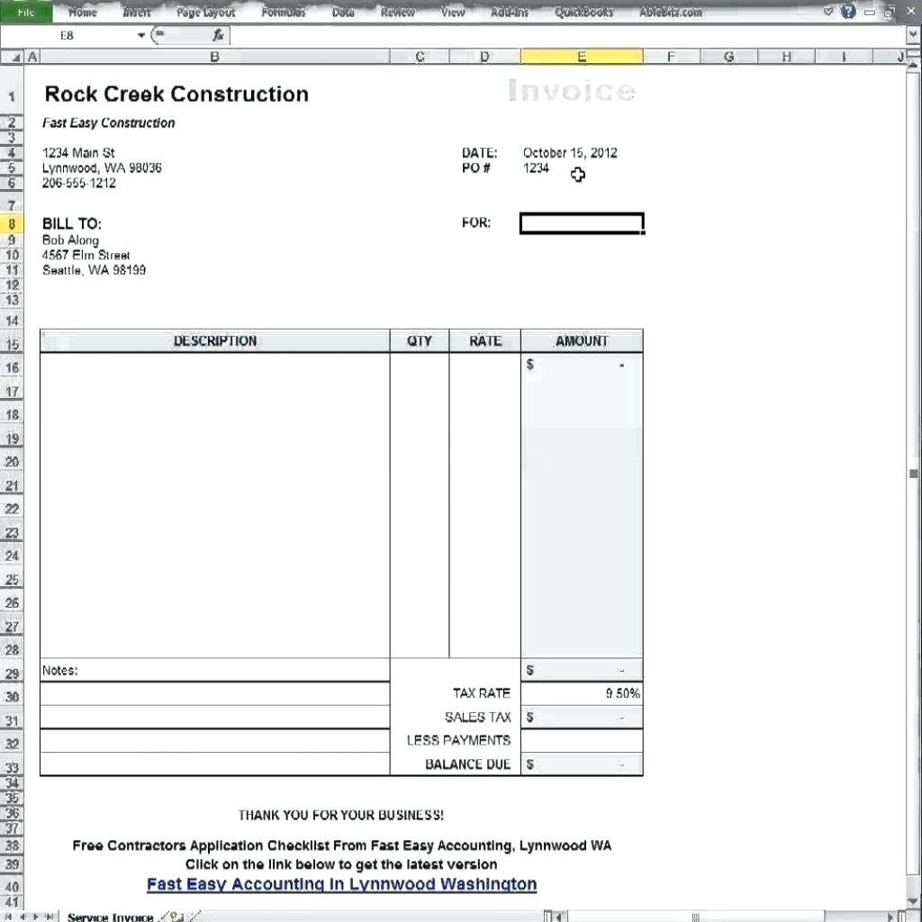 subcontractor invoice template