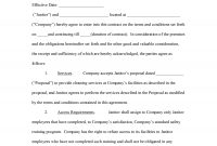 Cleaning Service Agreement Template Janitorial Service Agreement with regard to Contract For Service Agreement Template