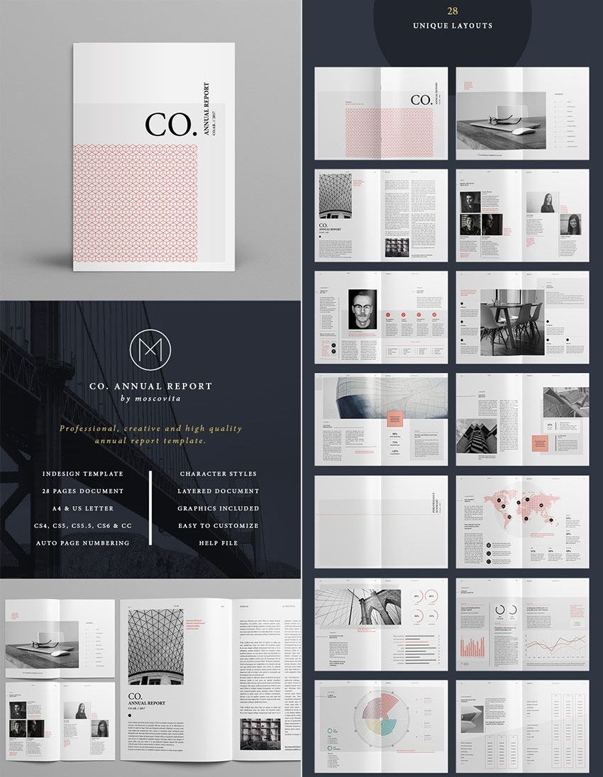 Co Minimal Annual Report Indesign Template Design  Design  Report with Free Annual Report Template Indesign
