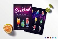 Cocktail Bar Menu Design Template In Psd Word Publisher within Cocktail Menu Template Word Free