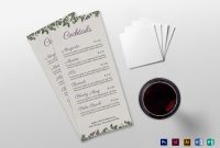 Cocktail Menu Design Template In Psd Word Publisher Illustrator for Cocktail Menu Template Word Free