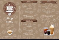 Coffee Shop Horizontal Menu Template Royalty Free Vector inside Horizontal Menu Templates Free Download