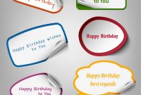 Collection Of Colorful Birthday Stickers Template Vector Image within Birthday Labels Template Free