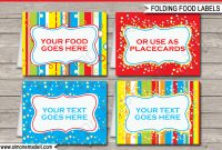 Colorful Food Labels  Place Cards  Printable Birthday Party with Food Label Template For Party