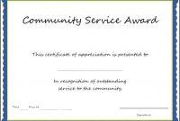 Community Service Certificate Template Length Of Best Good Ocean pertaining to Recognition Of Service Certificate Template