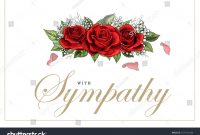 Condolences Sympathy Card Floral Red Roses Stock Vector Royalty regarding Sympathy Card Template