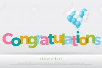 Congratulations Colorful With Balloons On White Background regarding Congratulations Banner Template