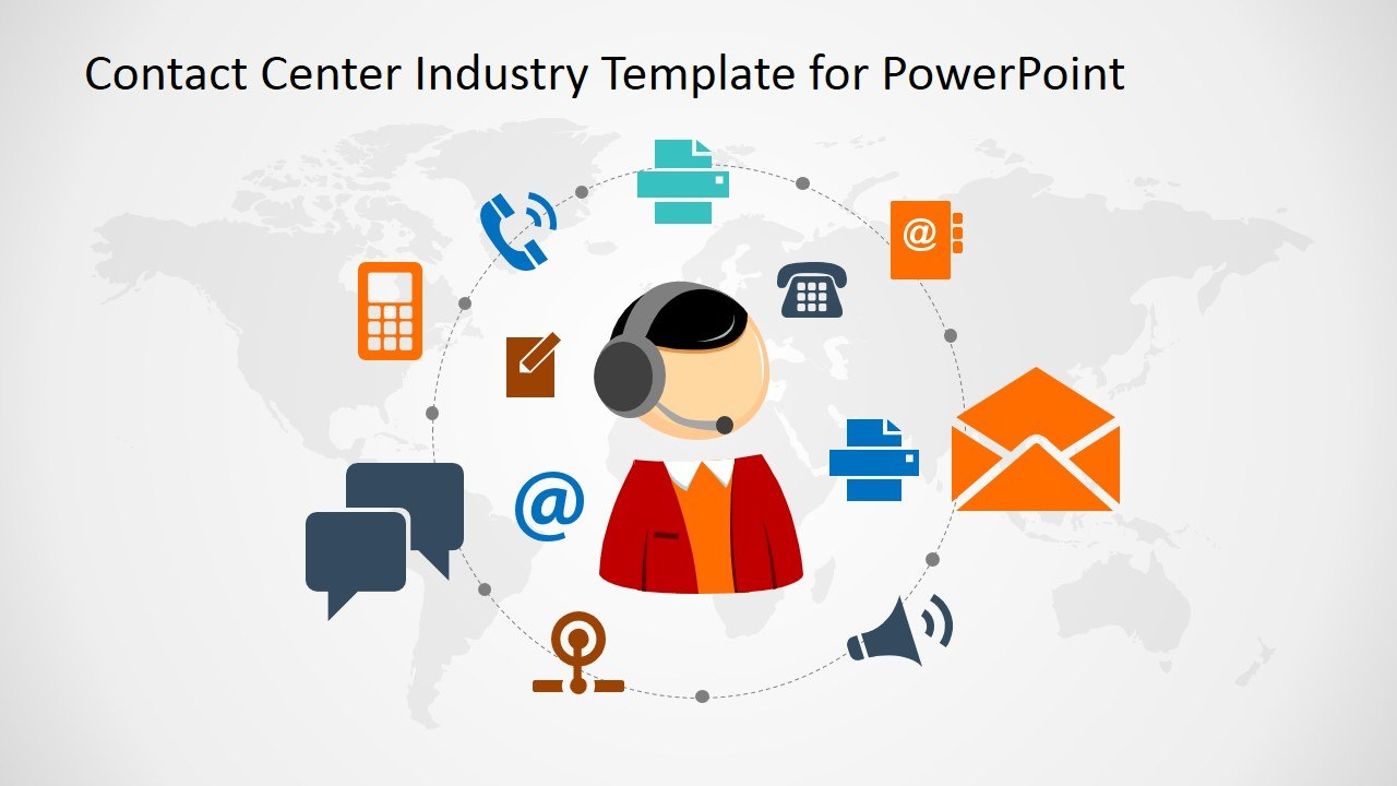 Contact Center Industry Powerpoint Template  Slidemodel intended for Powerpoint Templates For Communication Presentation
