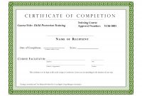 Course Completion Certificate Template  Certificate Of Training in Template For Training Certificate