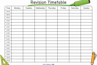 Create Revision Timetable  Icardcmic within Blank Revision Timetable Template