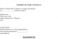 Creating An Esport Player Contract Template Part within Sports Sponsorship Agreement Template