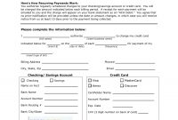 Credit Card Authorization Template Recurring Payment Form Ach inside Credit Card Payment Form Template Pdf