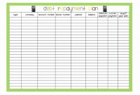 Credit Card Off Spreadsheet Awesome Debt Free Printable Worksheet within Credit Card Payment Spreadsheet Template
