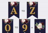 Custom Navy Party Banner Editable Boho Party Pennant  Etsy for Bridal Shower Banner Template