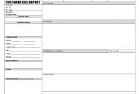 Customer Call Report Format intended for Customer Contact Report Template