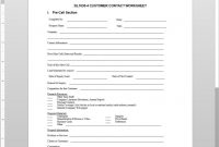 Customer Contact Worksheet Template  Sl with regard to Customer Contact Report Template