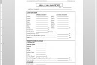 Daily Cash Report Template intended for End Of Day Cash Register Report Template