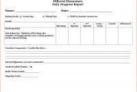 Daily Progress Report Template  Bookletemplate within Daily Behavior Report Template