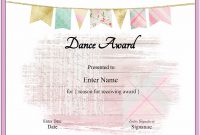 Dance Award Certificate Template  Wosing Template Design within Dance Certificate Template