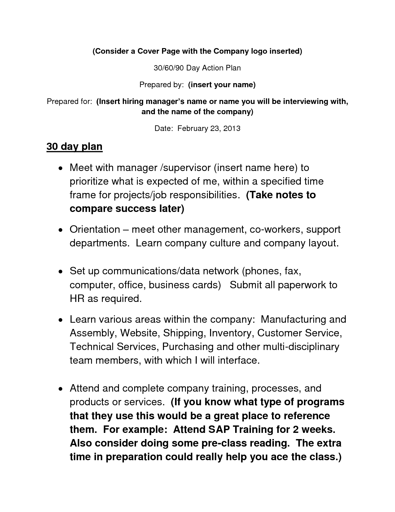 Day Action Plan Template  Info   Day Plan Business for Interview Business Plan Template