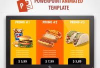 Digital Signage Powerpoint Food Presentation Animated Template with regard to Digital Menu Board Templates
