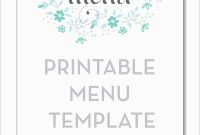 Dinner Menu Template Free Download Lovely Freebie Friday Printable in Free Printable Dinner Menu Template